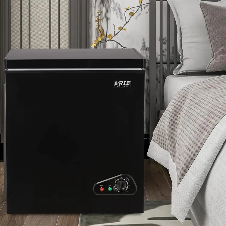 krib bling compact chest freezer with removable basket