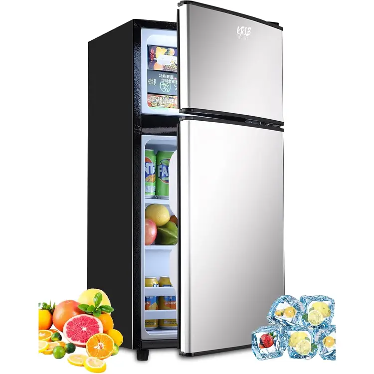 krib bling mini fridge with freezer on top